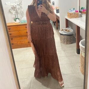 Sabina Musayev metallic maxi dress